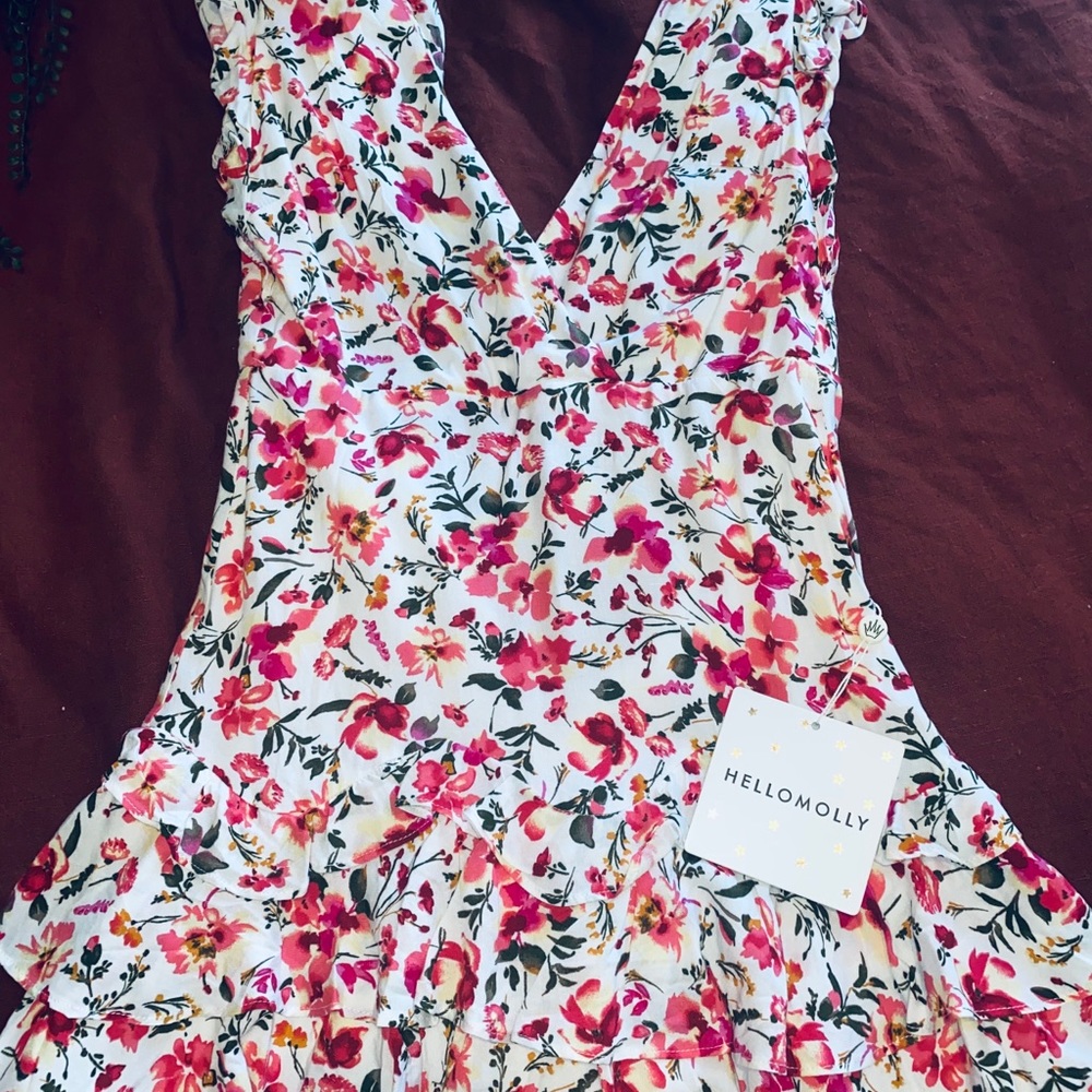 Hello Molly Fuschia White Print Dress